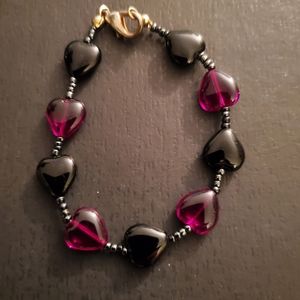 5/25 purple pink heart girls bracelet